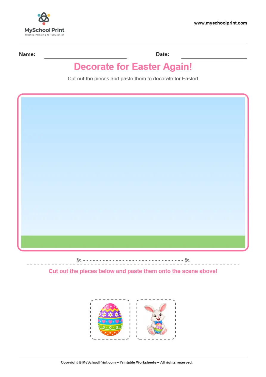 Pasting activity worksheet 25 for kids
