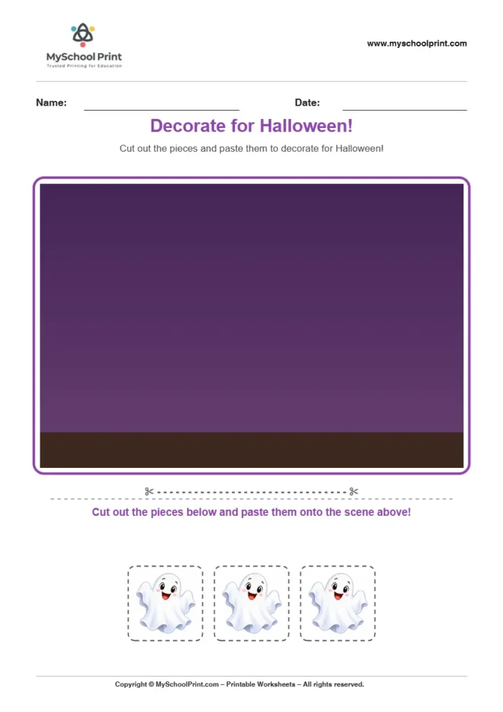 Pasting activity worksheet 31 for kids