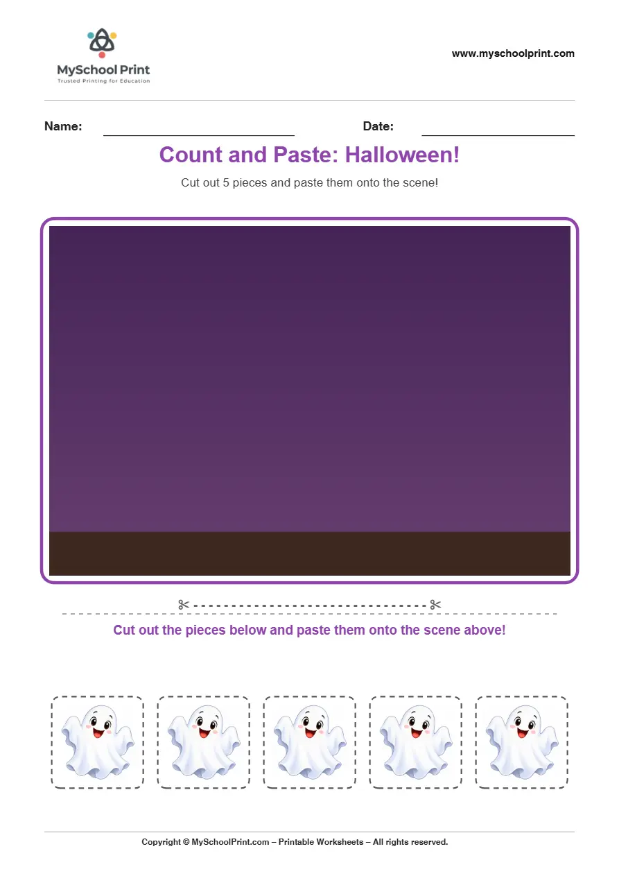 Pasting activity worksheet 32 for kids