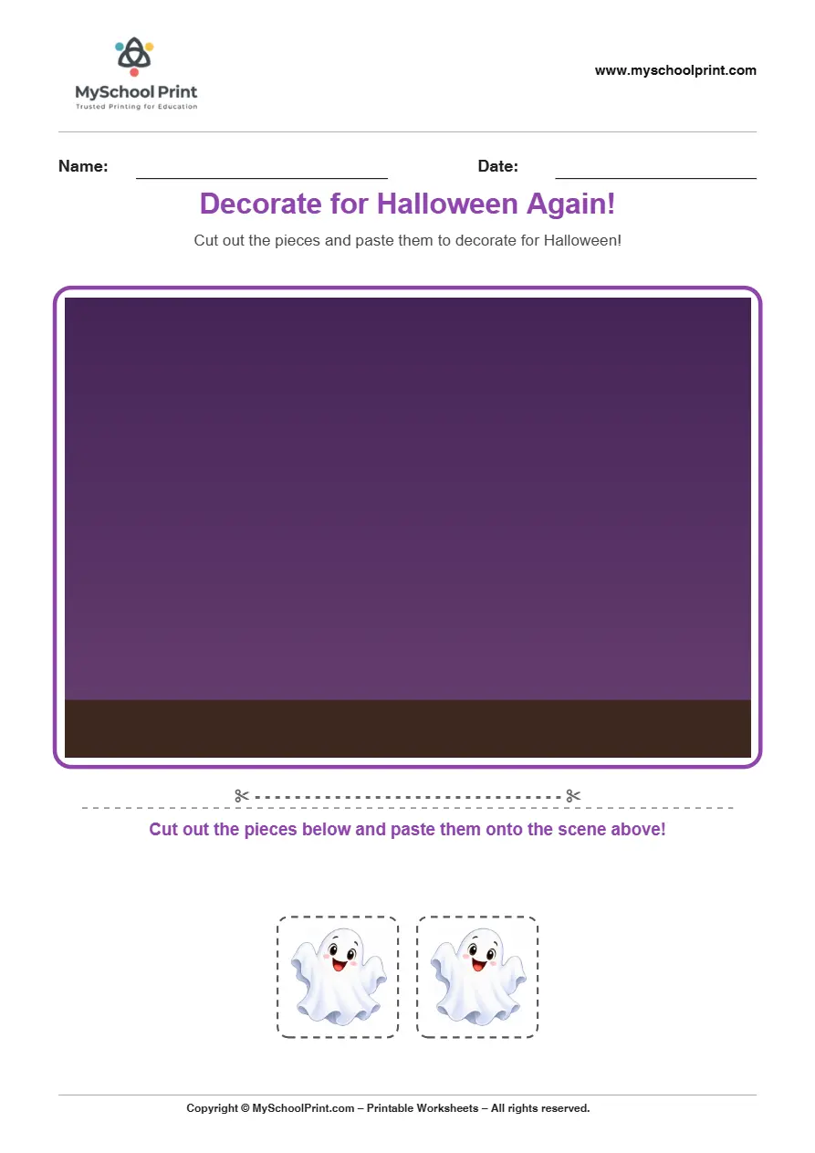 Pasting activity worksheet 35 for kids