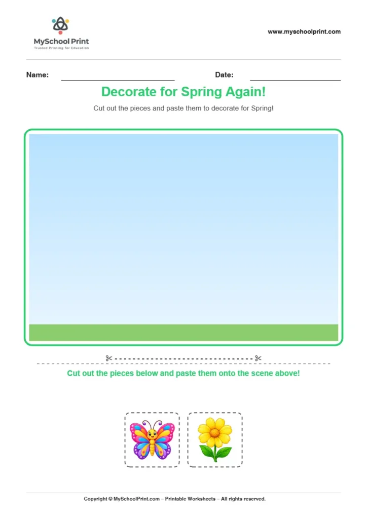 Pasting activity worksheet 40 for kids