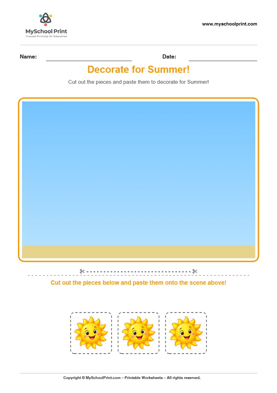 Pasting activity worksheet 41 for kids