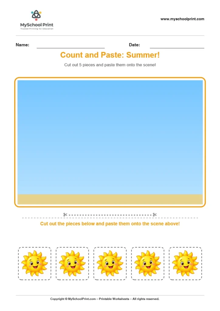 Pasting activity worksheet 42 for kids