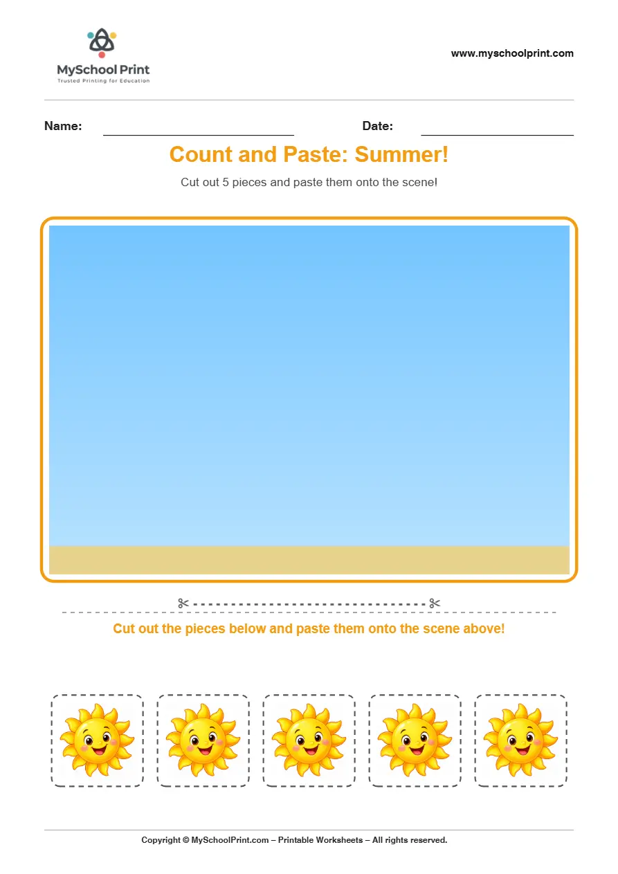Pasting activity worksheet 42 for kids