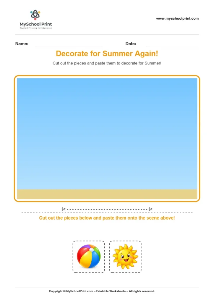 Pasting activity worksheet 45 for kids