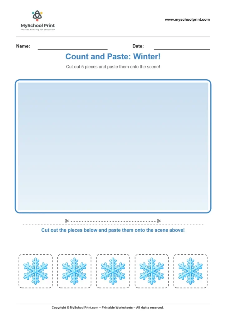 Pasting activity worksheet 52 for kids