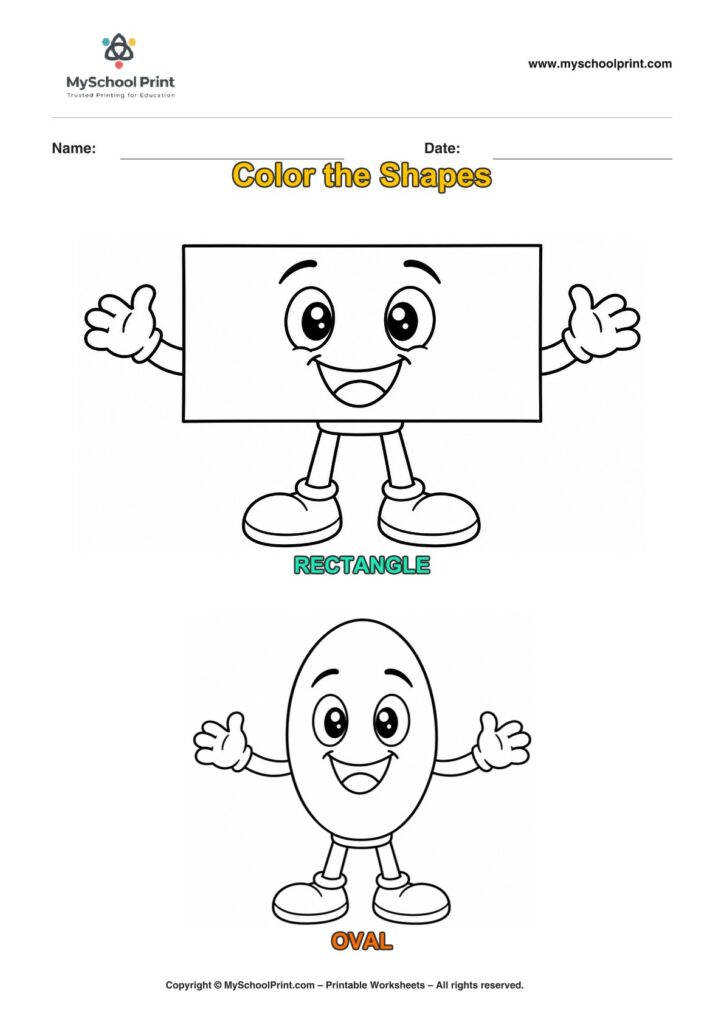 shape coloring worksheet 1 for preschool and kindergarten
