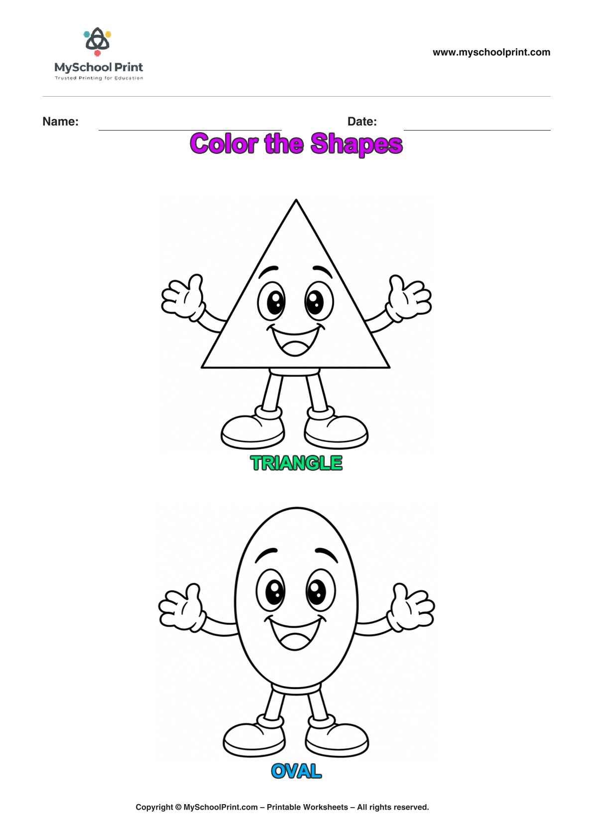 shape coloring worksheet 12 for preschool and kindergarten
