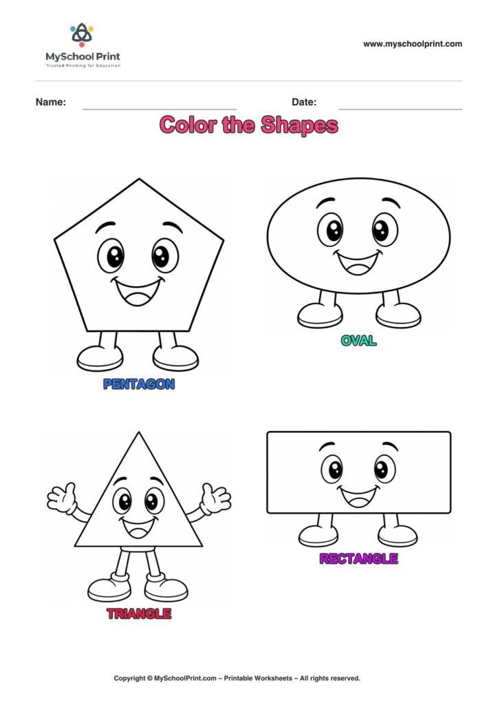 shape coloring worksheet 14 for preschool and kindergarten