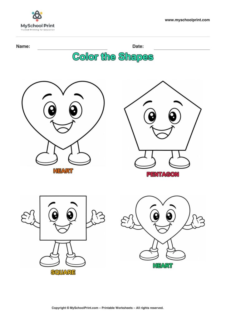 shape coloring worksheet 15 for preschool and kindergarten