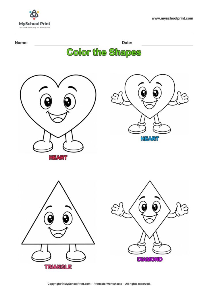 shape coloring worksheet 18 for preschool and kindergarten