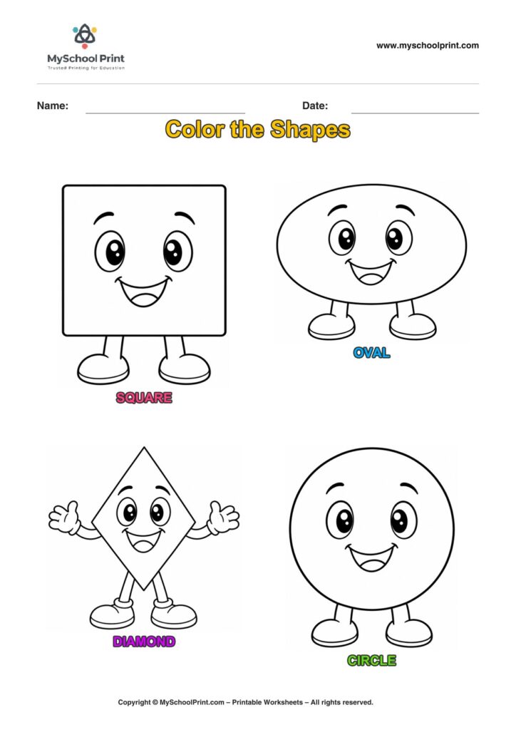 shape coloring worksheet 19 for preschool and kindergarten