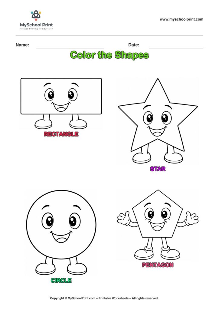 shape coloring worksheet 20 for preschool and kindergarten