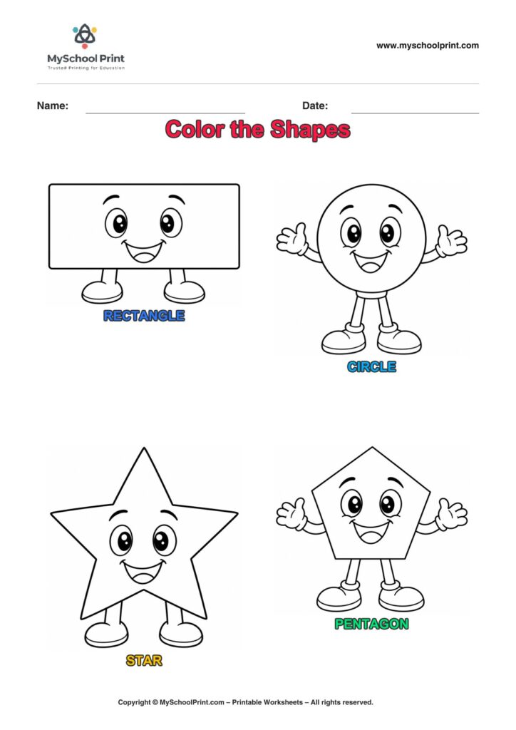 shape coloring worksheet 22 for preschool and kindergarten