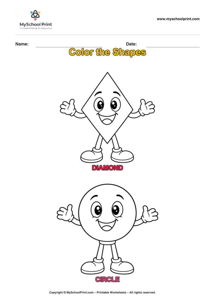 shape coloring worksheet 23 for preschool and kindergarten