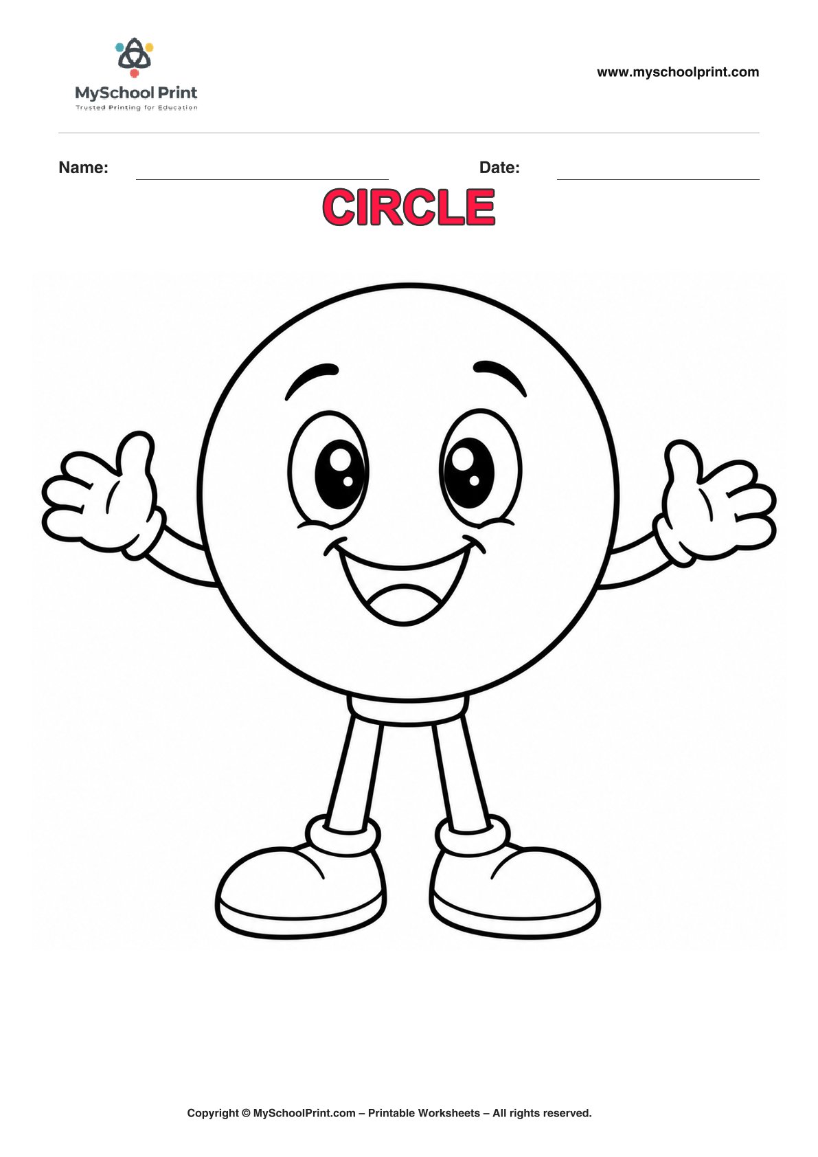 shape coloring worksheet 24 for preschool and kindergarten