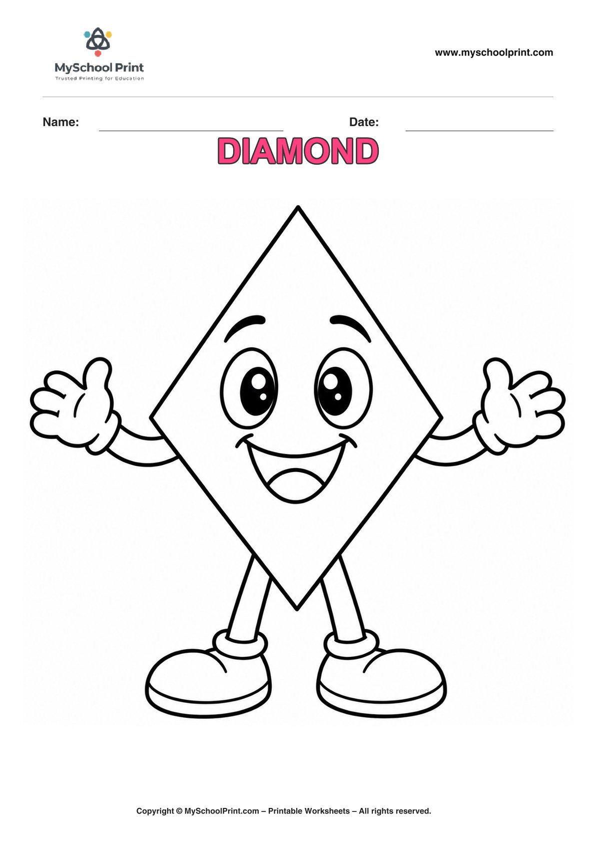 shape coloring worksheet 25 for preschool and kindergarten