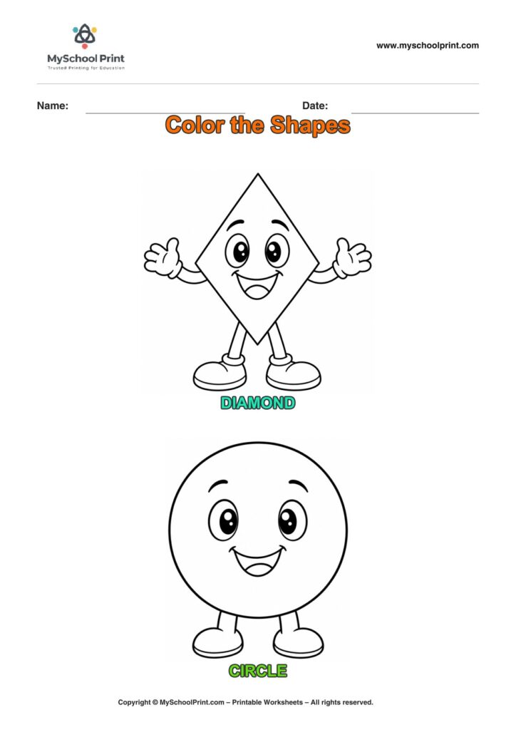 shape coloring worksheet 34 for preschool and kindergarten