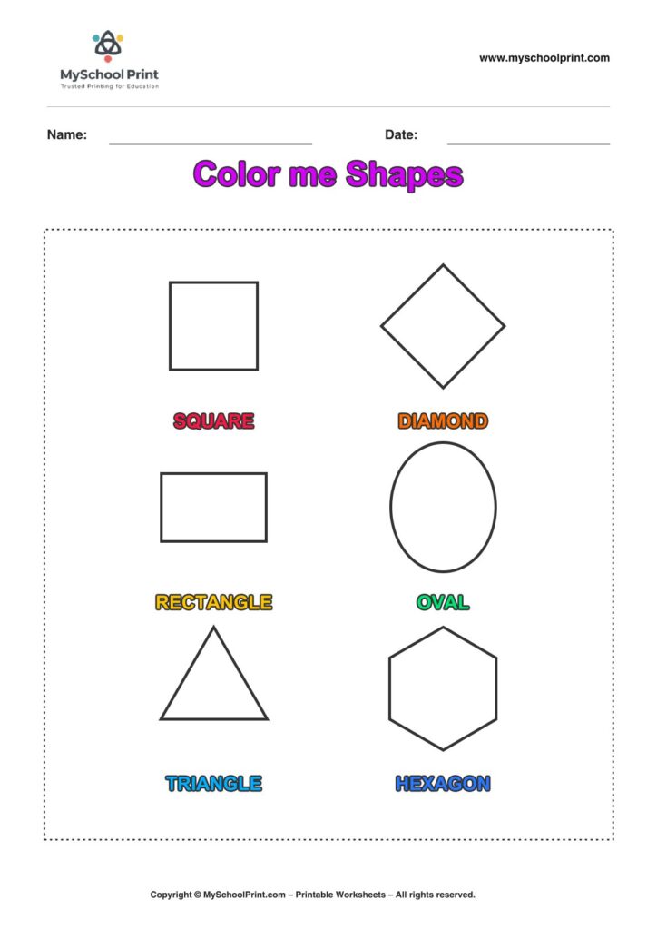 shape coloring worksheet 35 for preschool and kindergarten