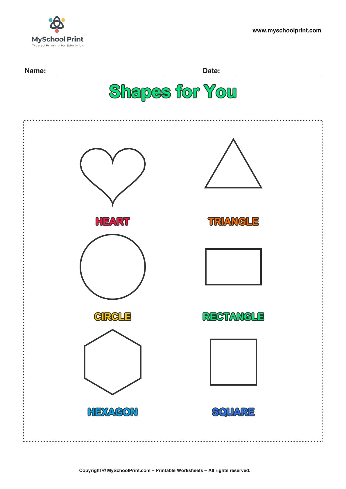 shape coloring worksheet 37 for preschool and kindergarten