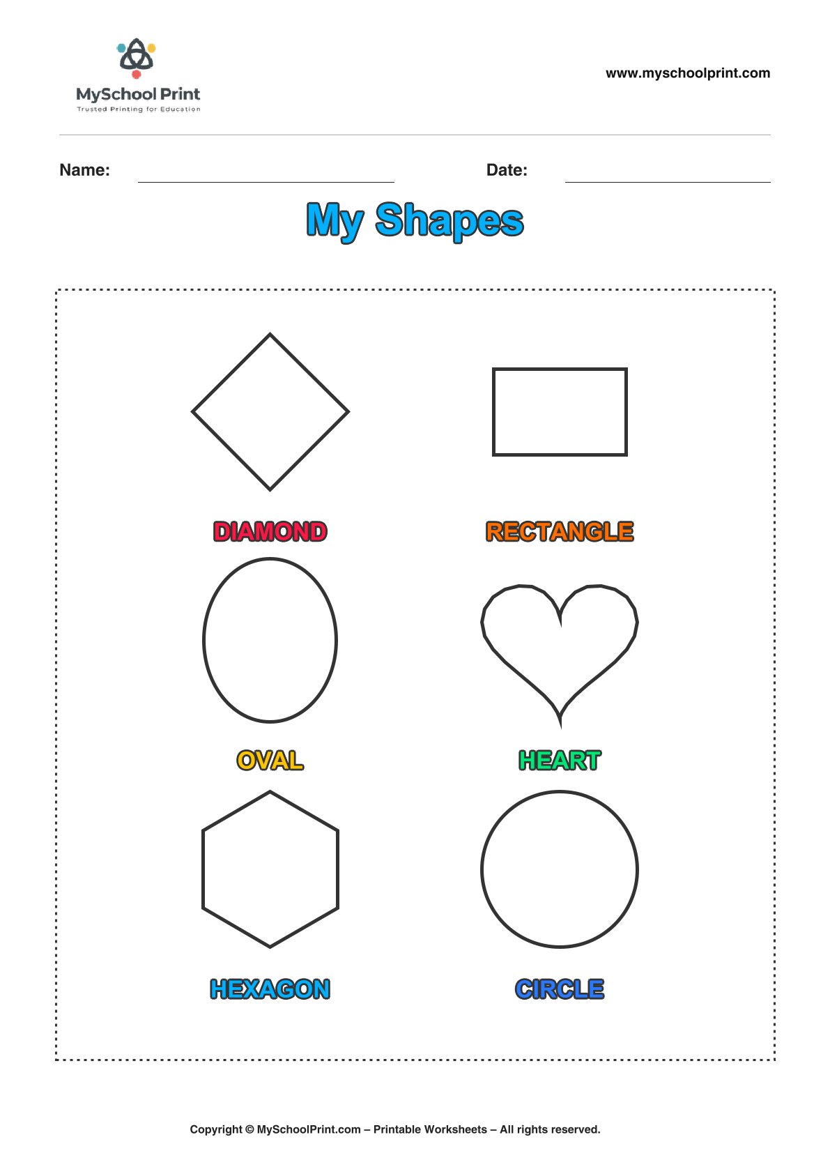 shape coloring worksheet 39 for preschool and kindergarten