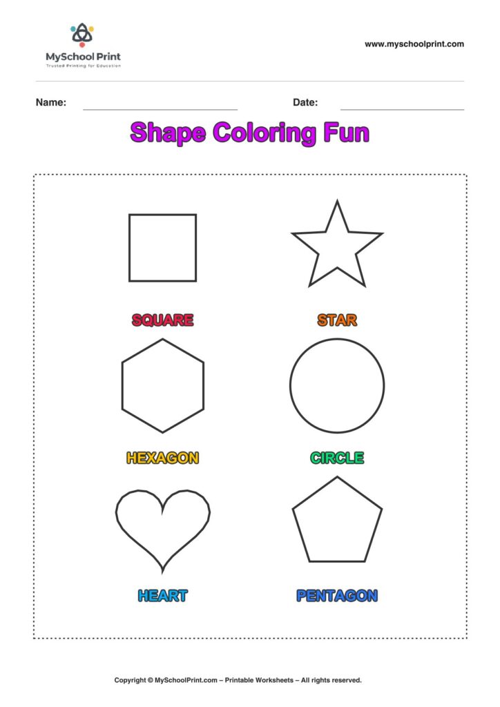 shape coloring worksheet 40 for preschool and kindergarten