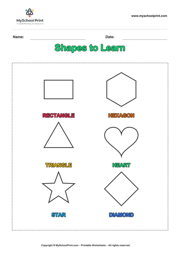 shape coloring worksheet 42 for preschool and kindergarten