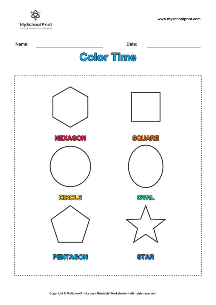 shape coloring worksheet 44 for preschool and kindergarten