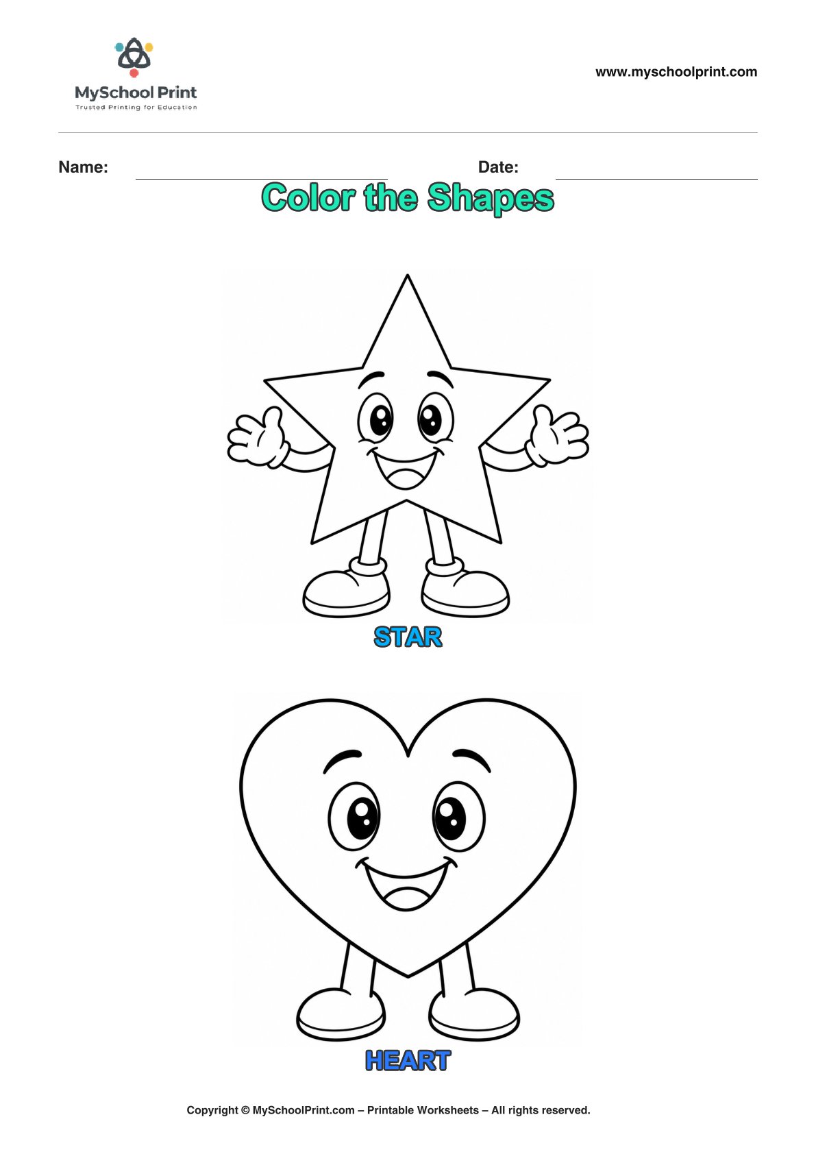 shape coloring worksheet 45 for preschool and kindergarten