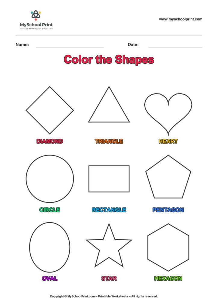 shape coloring worksheet 46 for preschool and kindergarten