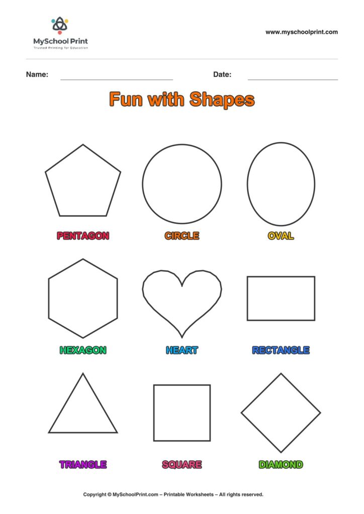 shape coloring worksheet 49 for preschool and kindergarten