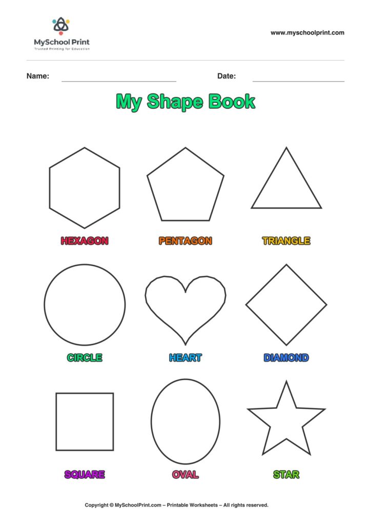 shape coloring worksheet 50 for preschool and kindergarten