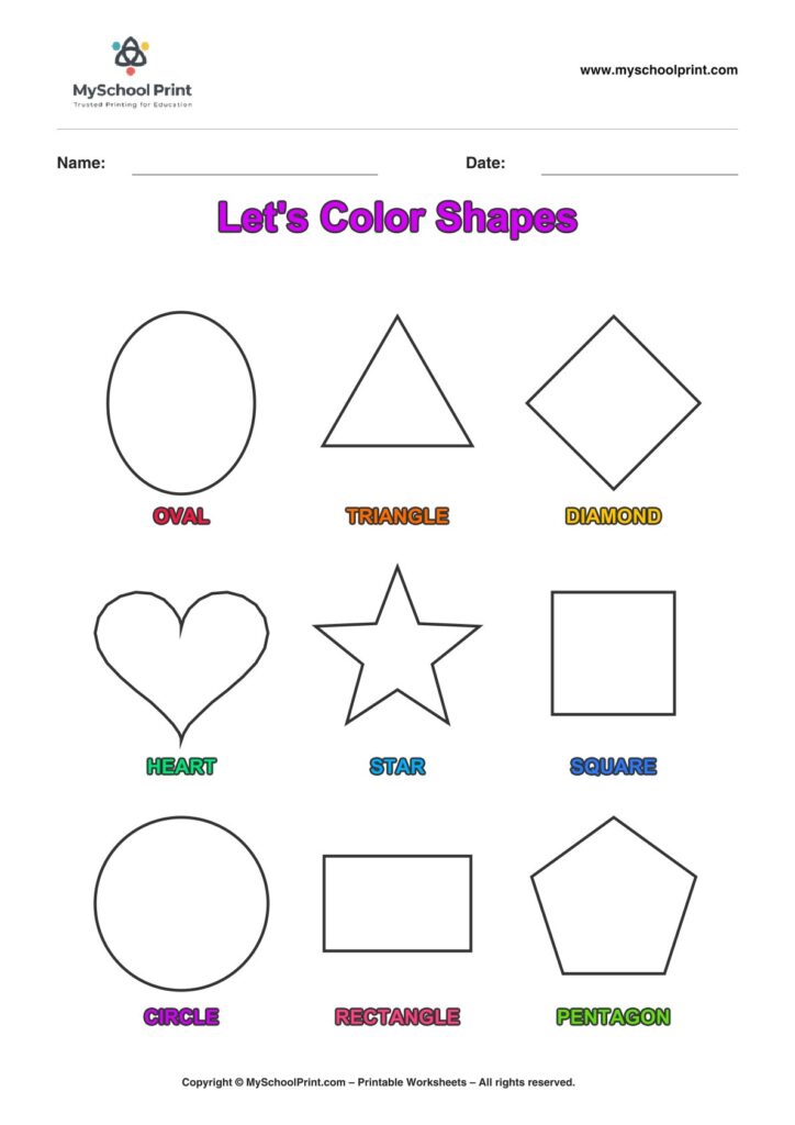 shape coloring worksheet 53 for preschool and kindergarten