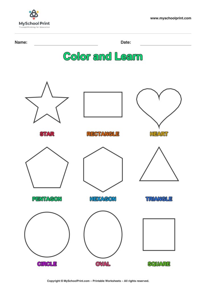 shape coloring worksheet 55 for preschool and kindergarten