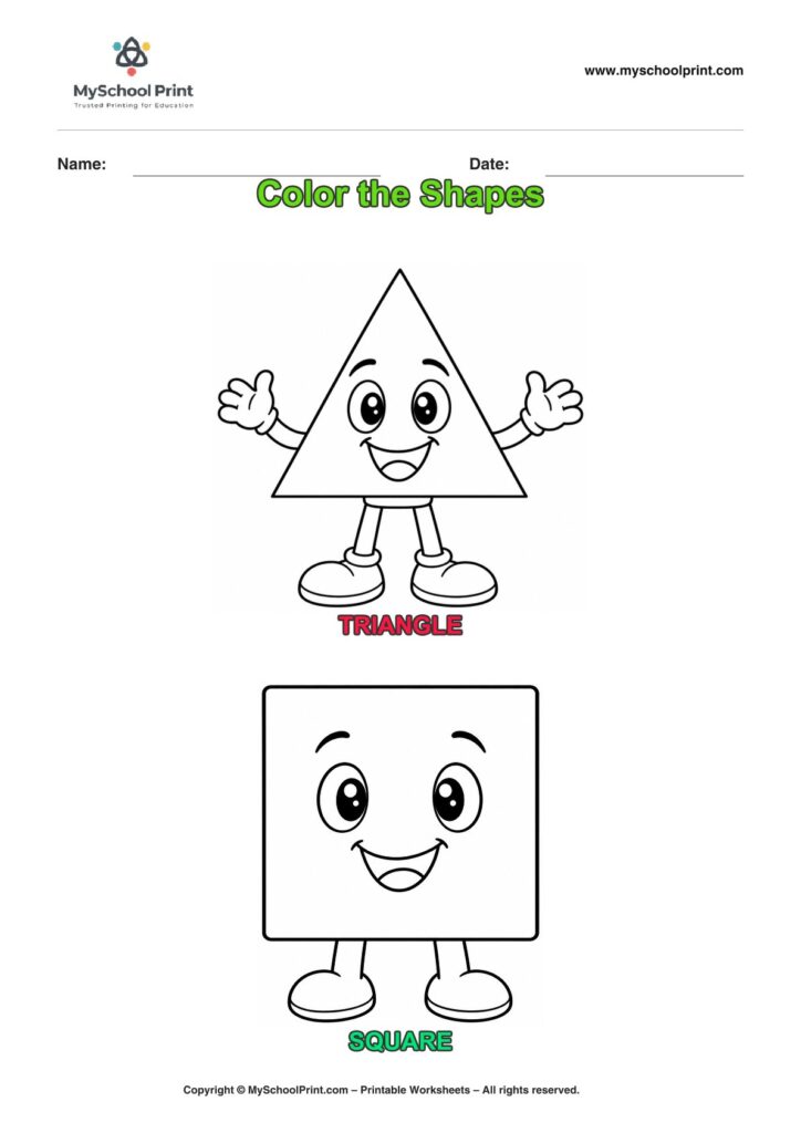 shape coloring worksheet 56 for preschool and kindergarten