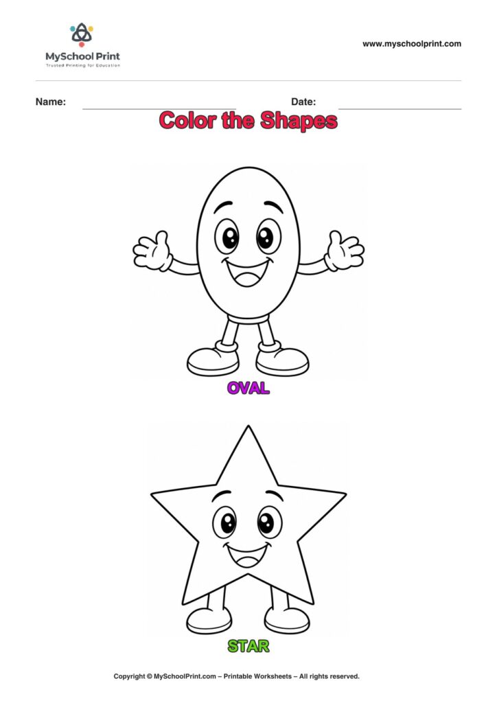 shape coloring worksheet 6 for preschool and kindergarten