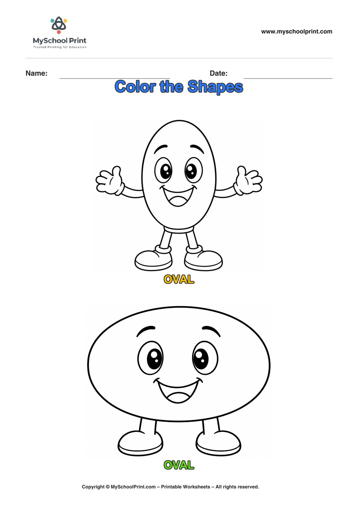 shape coloring worksheet 67 for preschool and kindergarten
