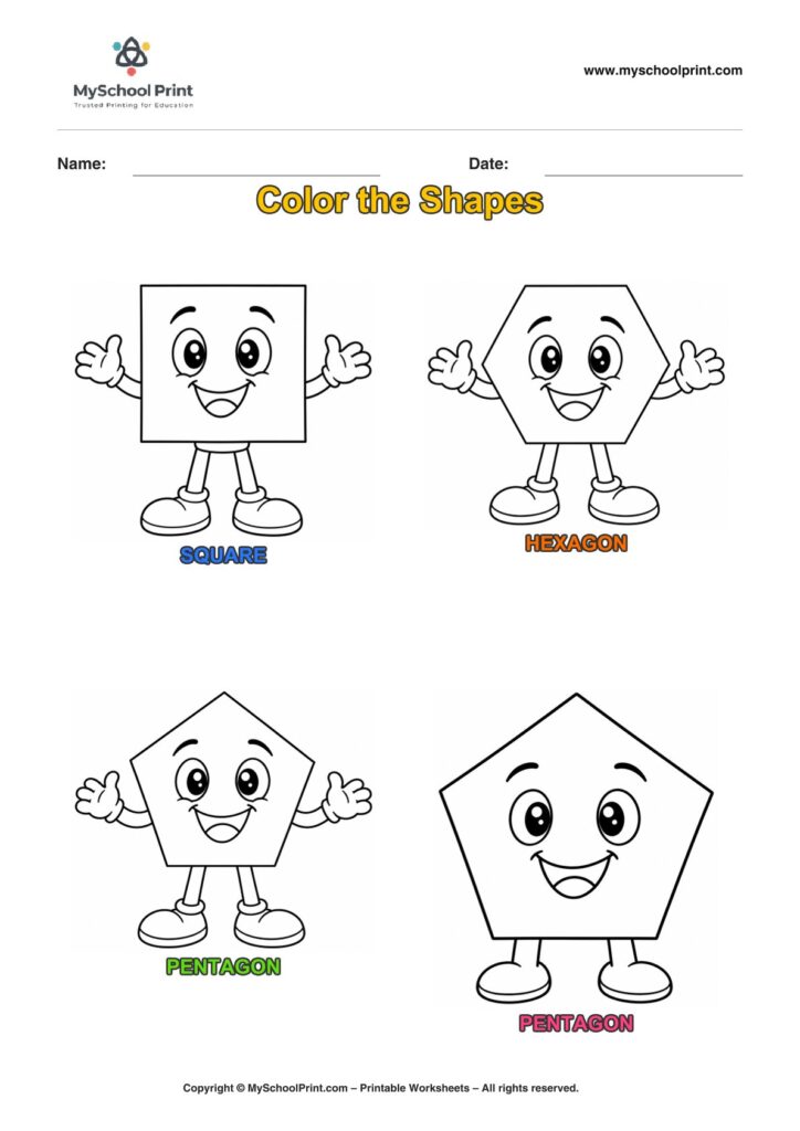 shape coloring worksheet 68 for preschool and kindergarten