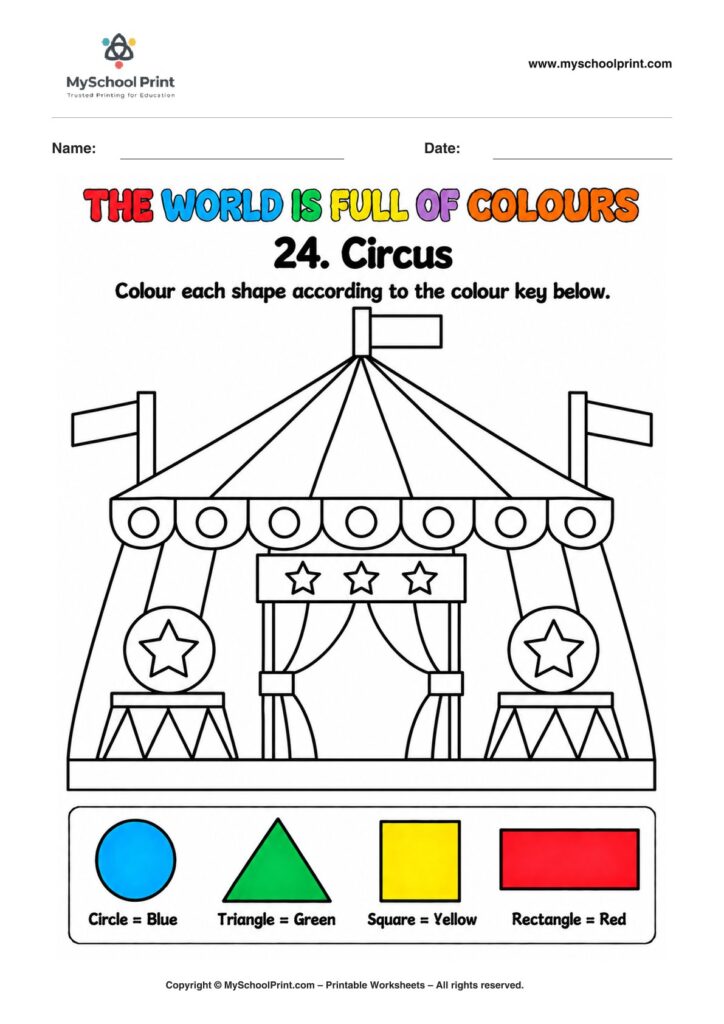 shape coloring worksheet 69 for preschool and kindergarten