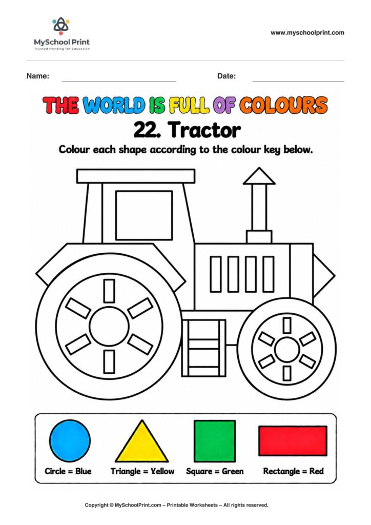 shape coloring worksheet 71 for preschool and kindergarten