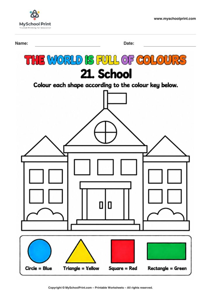 shape coloring worksheet 72 for preschool and kindergarten