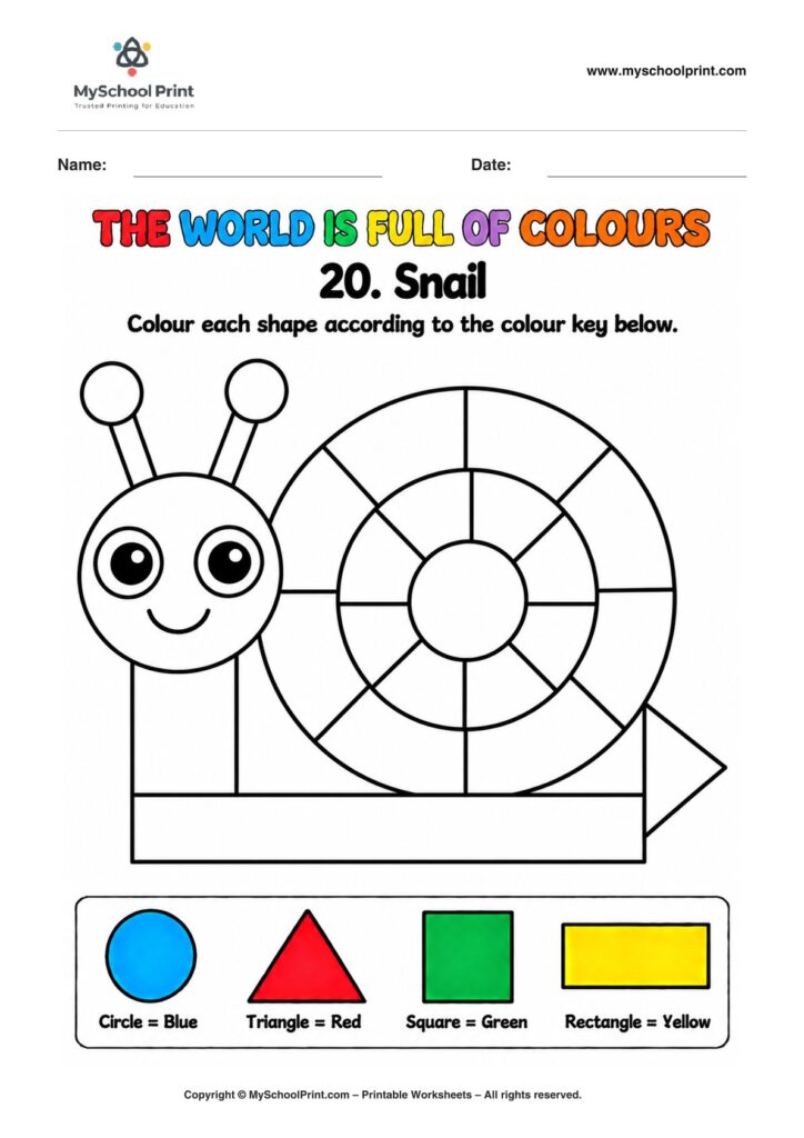 shape coloring worksheet 73 for preschool and kindergarten