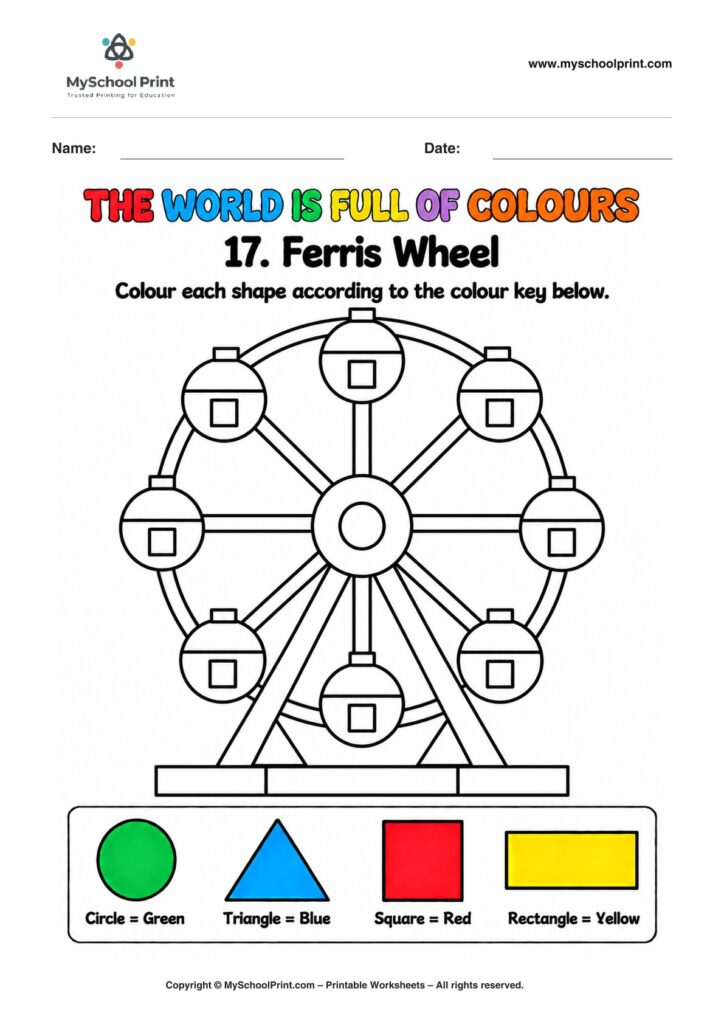 shape coloring worksheet 76 for preschool and kindergarten