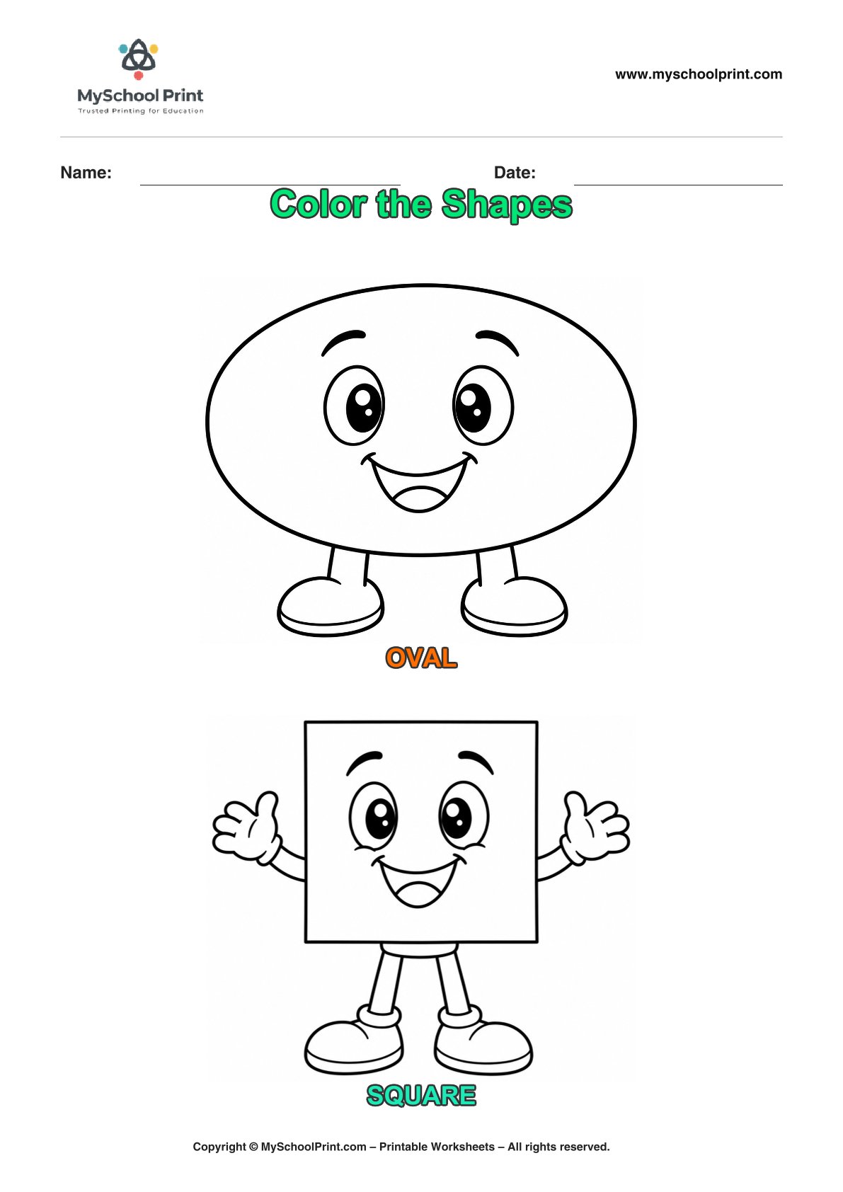shape coloring worksheet 78 for preschool and kindergarten