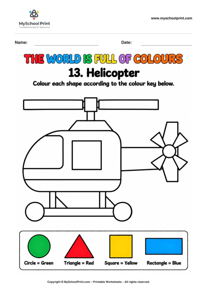 shape coloring worksheet 81 for preschool and kindergarten