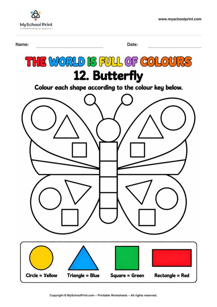 shape coloring worksheet 82 for preschool and kindergarten