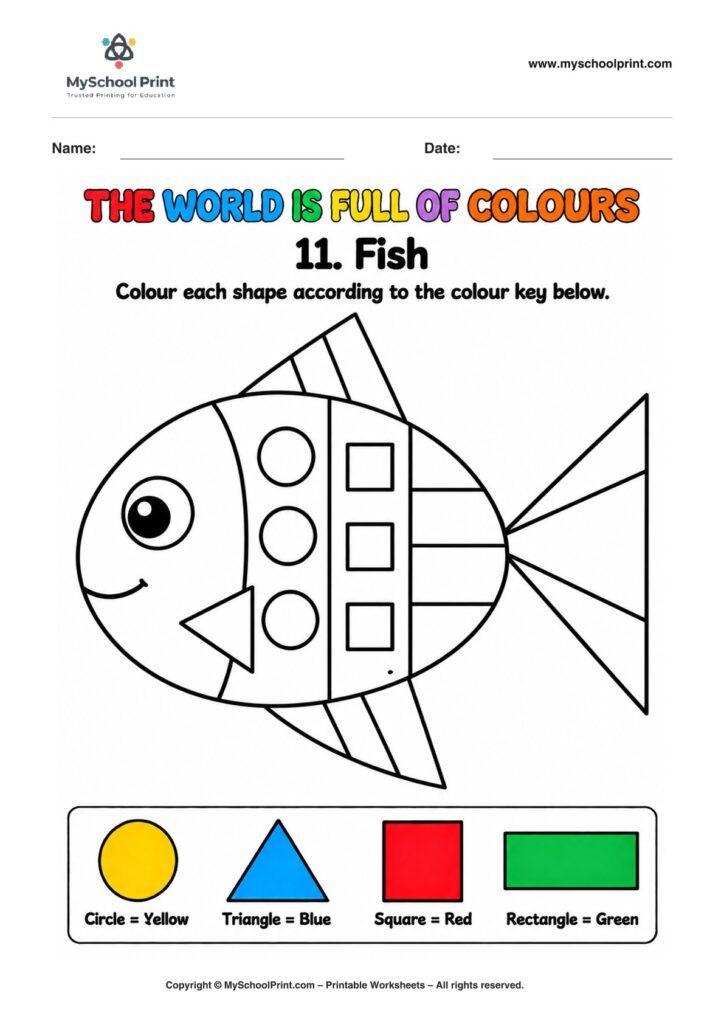 shape coloring worksheet 83 for preschool and kindergarten