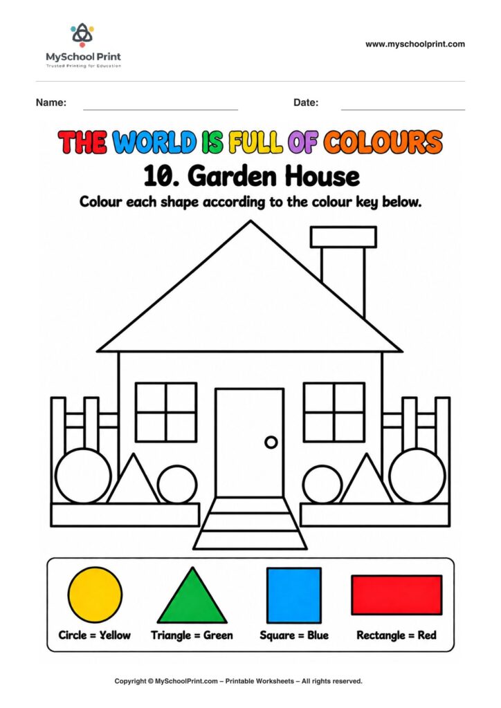 shape coloring worksheet 84 for preschool and kindergarten