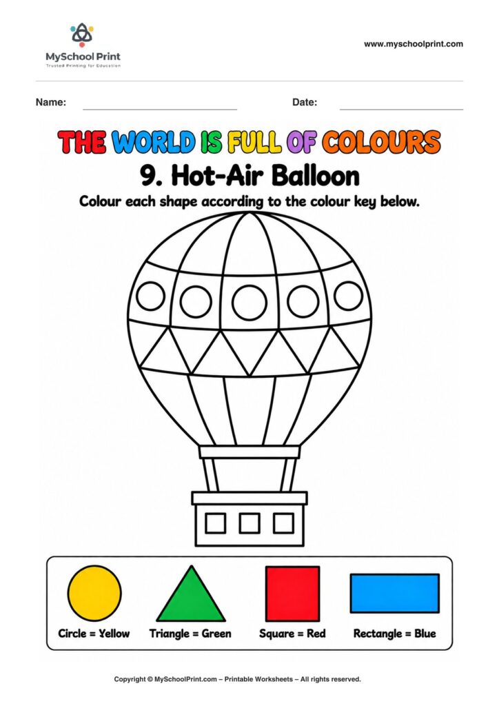 shape coloring worksheet 85 for preschool and kindergarten