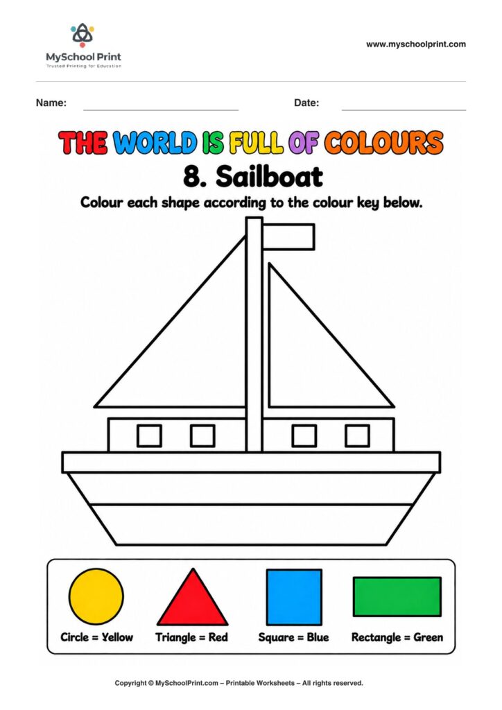 shape coloring worksheet 86 for preschool and kindergarten